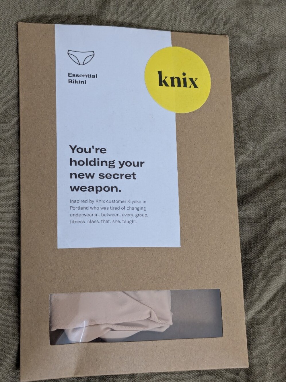 New Never Worn Knix Essential No Show Bikini With Quick Dry Gusset